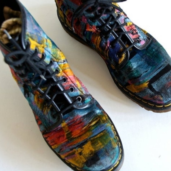 DR MARTENS Velvet Vintage 90s Grunge Boots - Picture 4 of 7